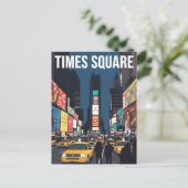 Times Square New York Taxi Cab Art Briefkaart (Staand voorkant)