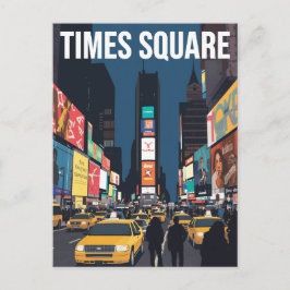 Times Square New York Taxi Cab Kunst Briefkaart