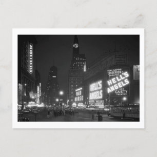 Times Square, New York, Vintage 1930 geïnspireerd Briefkaart