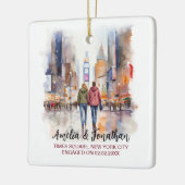 Times Square New York Waterverf Reiskunst Keramisch Ornament (Links)