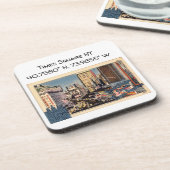 Times Square NY Map Coördinaten stijl Bier Onderzetter (Linkerzijde)