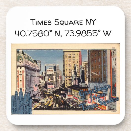 Times Square NY Map Coördinaten stijl Bier Onderzetter (Voorkant)