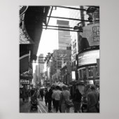Times Square NYC Black en White Photography Poster (Voorkant)