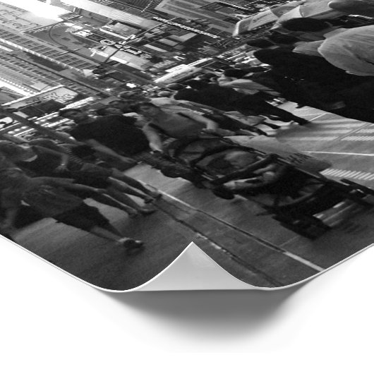 Times Square NYC Black en White Photography Poster (Hoek)