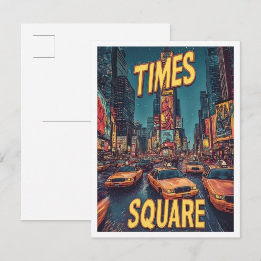 Times Square NYC Verenigde Staten Illustratie Rei Briefkaart (Voorkant / Achterkant)