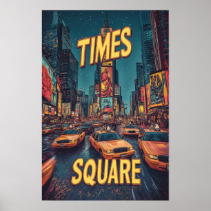 Times Square NYC Verenigde Staten Illustratie Rei Poster