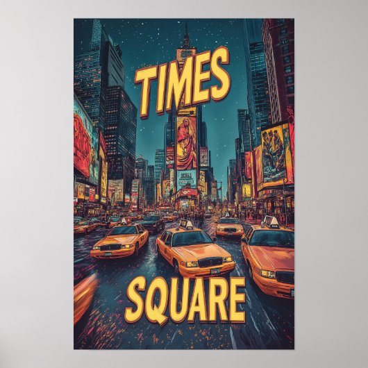 Times Square NYC Verenigde Staten  Illustratie Rei Poster (Voorkant)