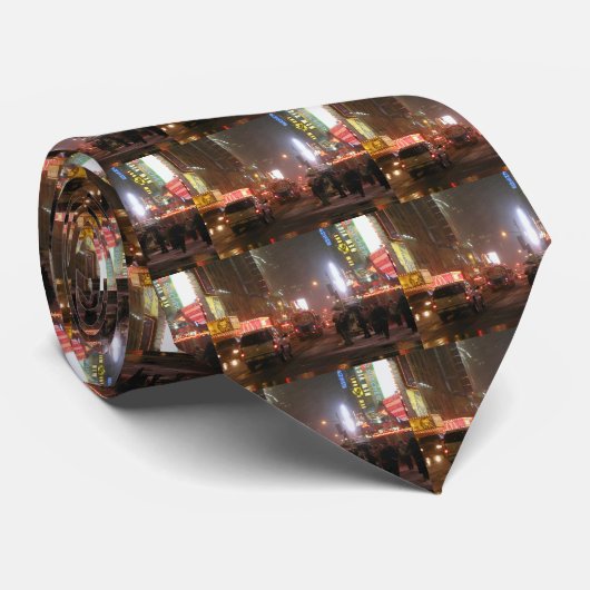 Times Square on 42nd Street Stropdas (Opgerold)