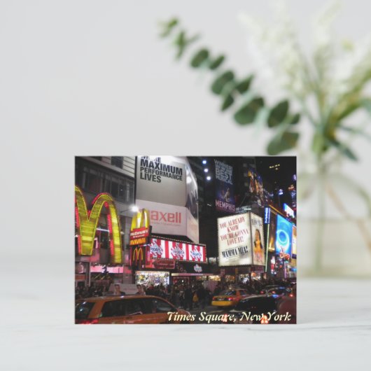 Times Square per night briefkaart (Staand voorkant)