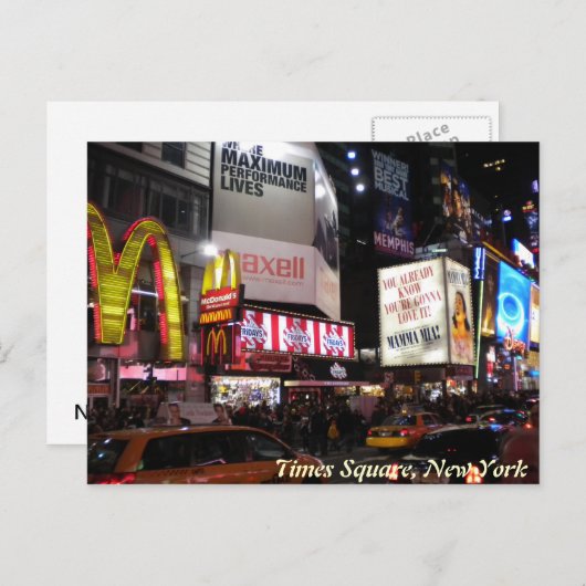 Times Square per night briefkaart (Voorkant / Achterkant)