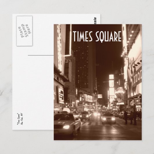 Times Square (sepia) Briefkaart (Voorkant / Achterkant)