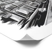  Times Square Street Pen Tekening Poster (Hoek)