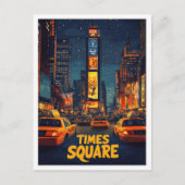 Times Square USA Art Vintage Illustratie Reizen Briefkaart (Voorkant)