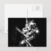 Times Square wegborden in zwart-wit Briefkaart (Voorkant / Achterkant)