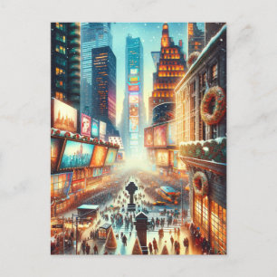 Times Square Winter Kaart. Christmas Briefkaart