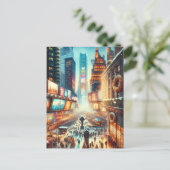 Times Square Winter Kaart. Christmas Briefkaart (Staand voorkant)