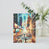 Times Square Winter Kaart. Christmas Feestdagenkaart (Staand voorkant)