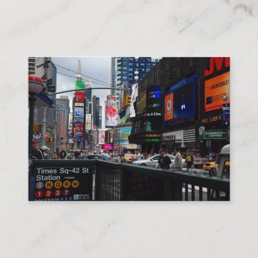 Times Suqre visitekaartje (Voorkant)