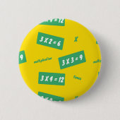 Times three yellow learning ronde button 5,7 cm (Voorkant)