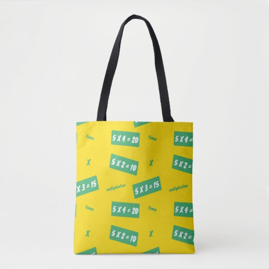 Times vijf gele leren tote bag (Voorkant)