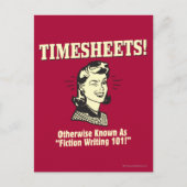 Timesheets: Fiction Writing 101 Briefkaart (Voorkant)