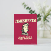 Timesheets: Fiction Writing 101 Briefkaart (Staand voorkant)