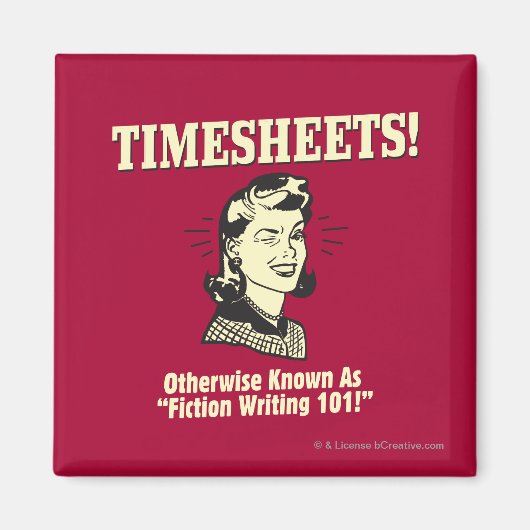 Timesheets: Fiction Writing 101 Magneet (Voorkant)