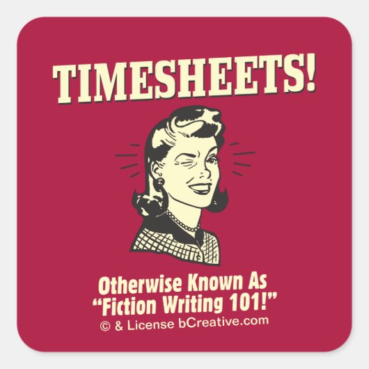 Timesheets: Fiction Writing 101 Vierkante Sticker (Voorkant)