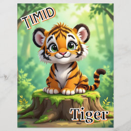 Timid Tiger | Cute Cartoon Kid's Nursery Art