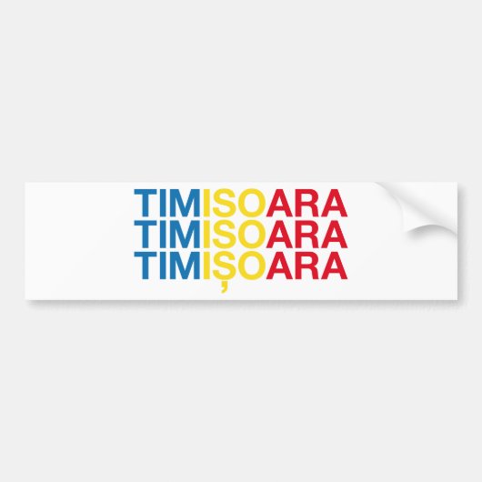 TIMISOARA Roemeense vlag Bumpersticker (Voorkant)