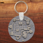 Timisoara Roemenië citadel kaart bestrating steen  Sleutelhanger (Voorkant)