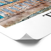 Timisoara Roemenië Reizen Waterverf Hand getekend Poster (Hoek)