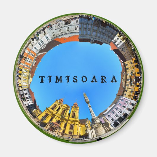 timisoara stad roemenië vakbond panorama piata magneet (Voorkant)