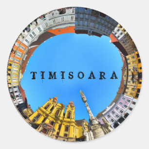 timisoara stad roemenië vakbond panorama piata ronde sticker