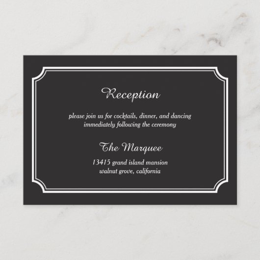 Timless Elegance Reception Card/Enclosure Card Informatiekaartje (Voorkant)