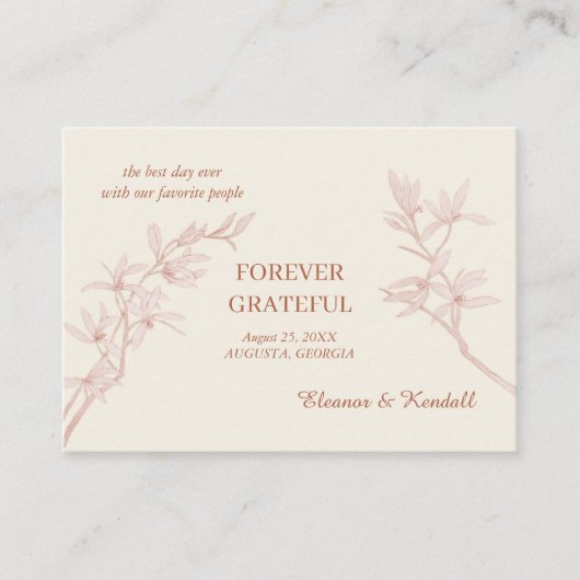 Timless Flower Hartelijk dank Informatiekaartje (Voorkant)