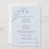 Timless Flower Monogram in één bruiloft Kaart (Voorkant)