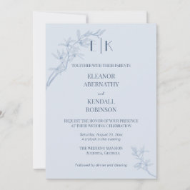 Timless Flower Monogram in één bruiloft Kaart