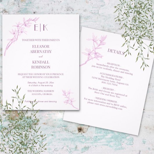 Timless Flower Monogram in One Weddena Flyer