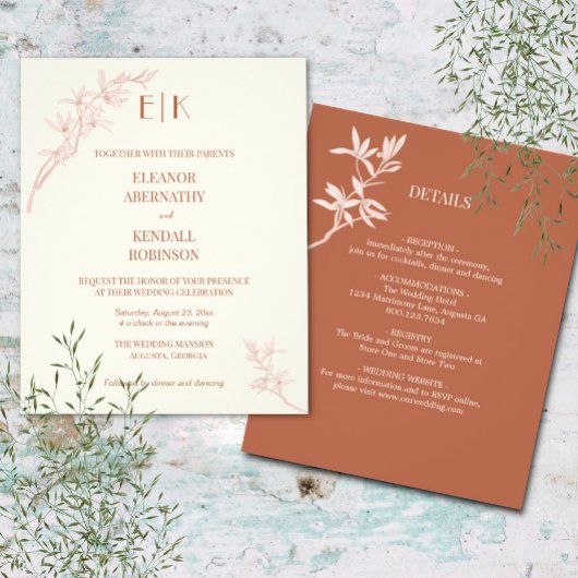 Timless Flower Monogram in One Weddena Flyer