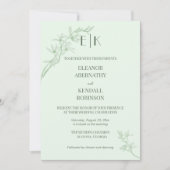 Timless Flower Monogram in One Weddena Kaart (Voorkant)