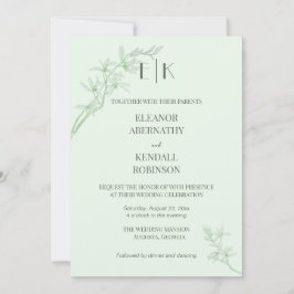 Timless Flower Monogram in One Weddena Kaart