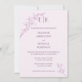 Timless Flower Monogram in One Weddena Kaart (Voorkant)