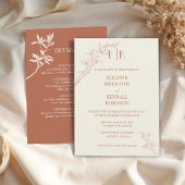 Timless Flower Monogram in One Weddena Kaart