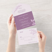 Timless Flower Monogram Weddenschap All In One Uitnodiging (Afscheurbaar)