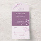 Timless Flower Monogram Weddenschap All In One Uitnodiging (Binnen)