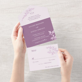 Timless Flower Monogram Weddenschap All In One Uitnodiging