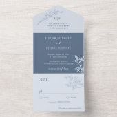 Timless Flower Monogram Weddenschap All In One Uitnodiging (Binnen)