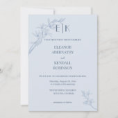 Timless Flower Monogram Weddenschap Kaart (Voorkant)