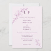 Timless Flower Monogram Weddenschap Kaart (Voorkant)